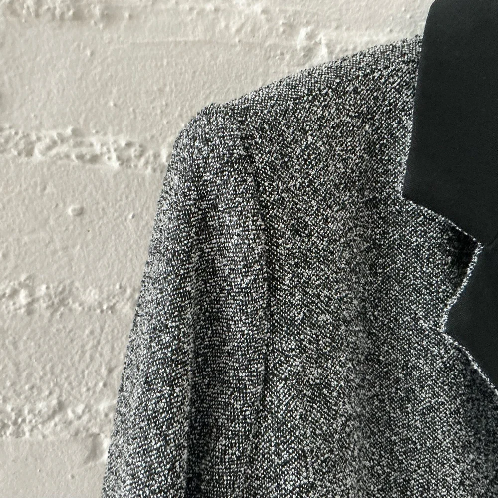 Vintage BFA Classics Blazer Jacket Black Gray Tweed Womens 14 Career Dressy - Picture 2 of 16